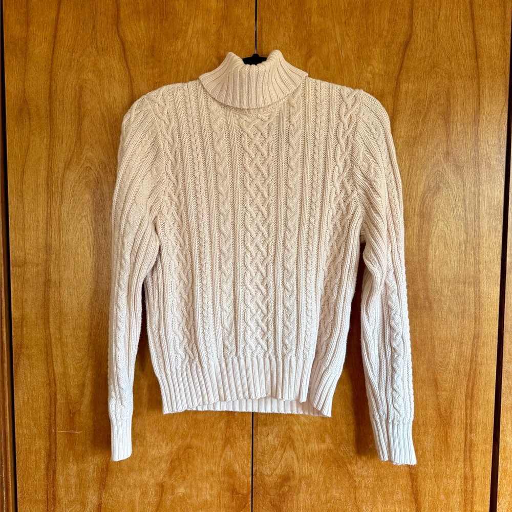 Cozy cableknit turtleneck sweater